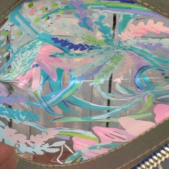 Lilly Pulitzer Clear Zip Top Pouch Travel Cosmetic Sweet Escape - Picture 9 of 10